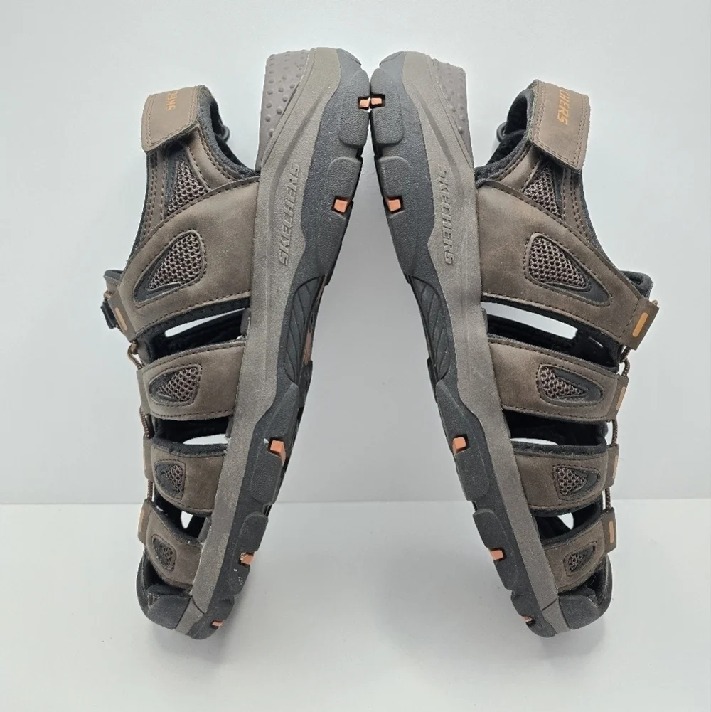 Skechers | Tresman Outseen brown leather Gorpcore closed toe sandals | MENS 12